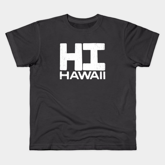 HI Hawaii State Vintage Typography Kids T-Shirt by Commykaze